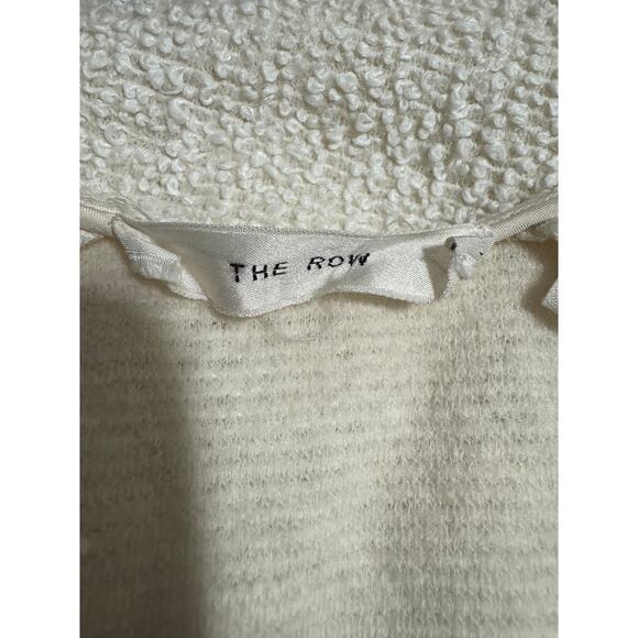 The Row Ivory Bouclé V-Neck Silk-Lined Top | Size Small Quiet Luxury Minimalist - Picture 5 of 8